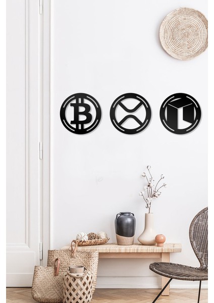 Bitcoin Xro Neo Figürlü Dekoratif Ahşap Tablo