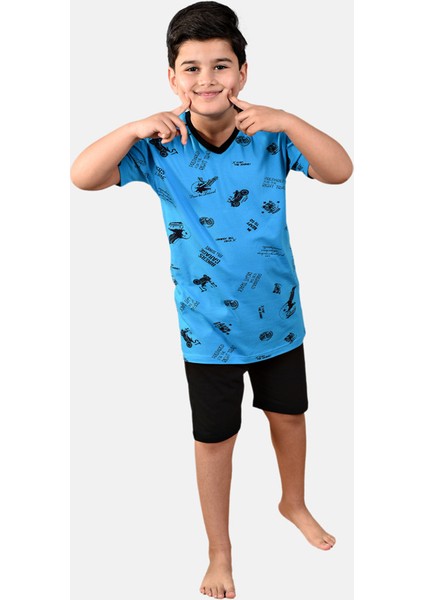 Erkek Çocuk 3 Lü Set Desenli Yazlık Pijama Takımı M3001 fiyatları