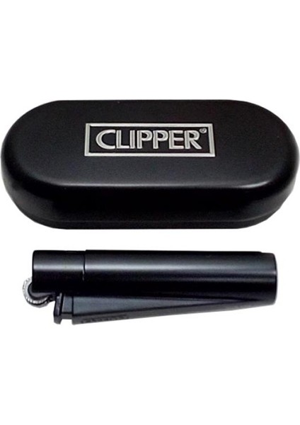 Clipper Kutulu Metal Taşlı Çakmak Mat Siyah