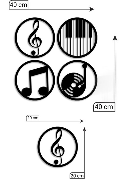 Şirin Lazer Müzik Nota Ahşap Mdf Dekoratif Duvar Tablo