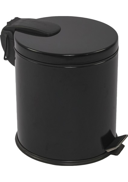 Renkli Paslanmaz Pedallı Çöp Kovası Siyah 20 Lt