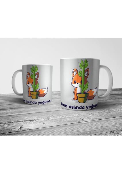 Tilki Ben Aslında Yoğum Kupa Bardak