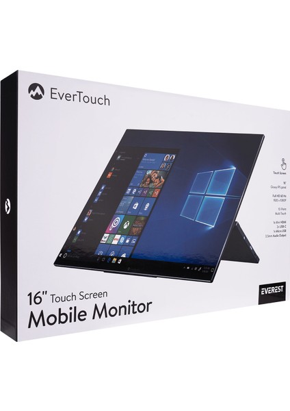 Evertouch M-16 16" 60Hz HDMI+2xUSB-C+USB FullHD IPS Touch Monitör