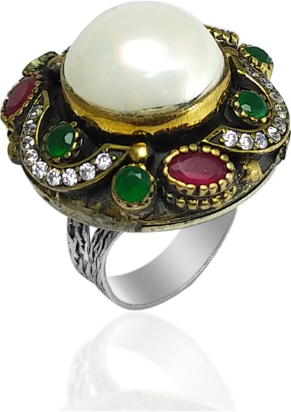 Inci Taşlı El Işi Otantik Gümüş Yüzük fiyatları