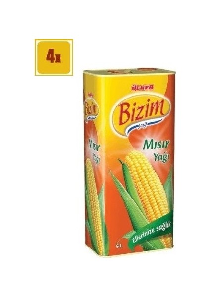 Bizim Mısır Yağı 5 Lt - 4'lü