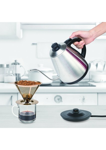 Gooseneck Drip Kettle Elektrikli Kahve Demleme Su Isıtıcı