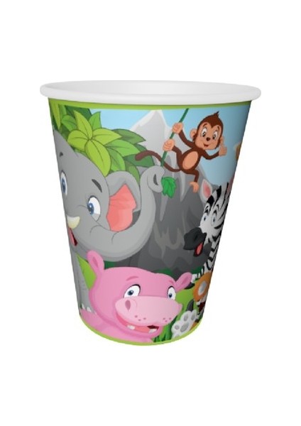 Safari Temalı Karton Bardak 8 Adet