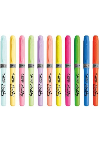 Highlighter Grip 12 Renk Fosforlu Kalem Set Pastel + Canlı Renkler