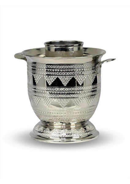 Bakır Ehli Keyf Rakı Şişelik Kalın Nikel Kaplama Üzüm Işlemeli