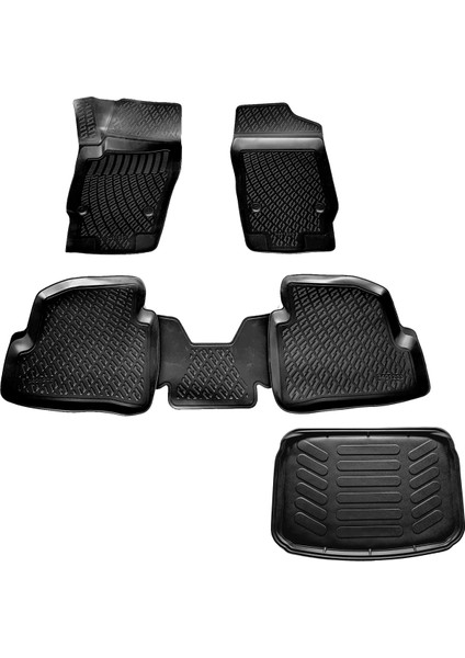 Skoda Fabia 3D Havuzlu Paspas + 3D Bagaj Havuzu 2014-2020 Arası Caraks Marka