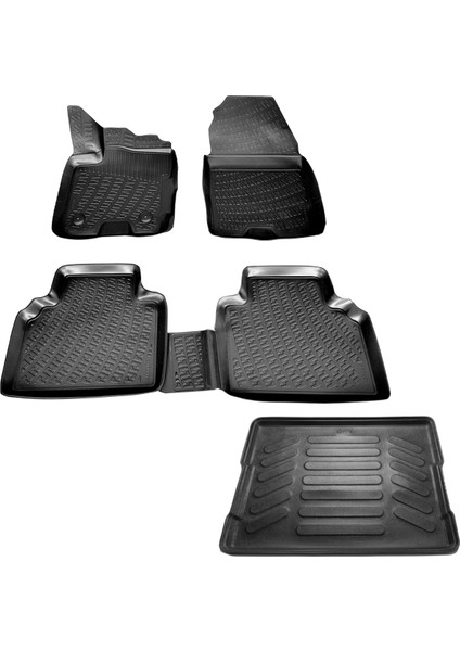 Ford Courier 3D Havuzlu Paspas + 3D Bagaj Havuzu 2014-2020 Arası Caraks Marka