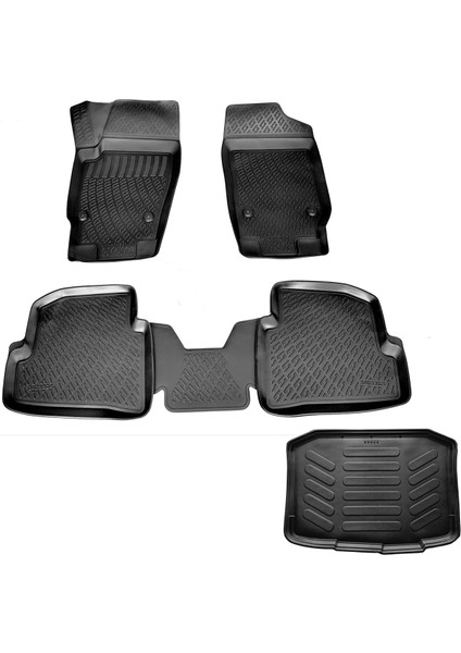 Seat Ibiza 3D Havuzlu Paspas + 3D Bagaj Havuzu 2009-2017 Arası Caraks Marka