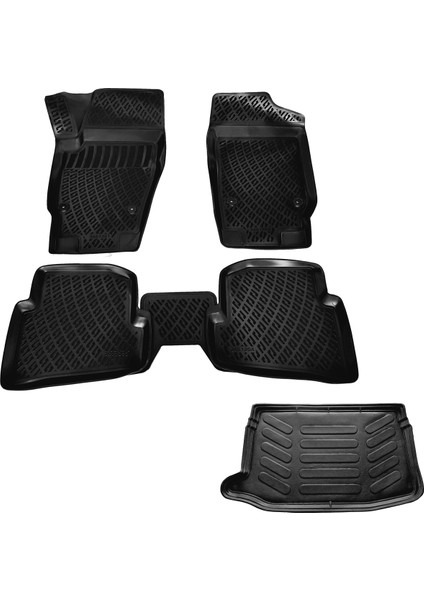 Vw Polo 6r 3D Havuzlu Paspas+Bagaj Havuzu (Üst) 2010-2017 Arası Caraks Marka