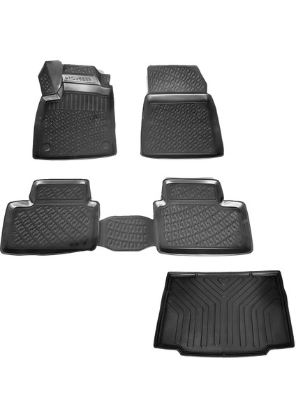 Renault Clio 5 Hb 3D Havuzlu Paspas + Bagaj Havuzu 2019 Sonrası Caraks Marka