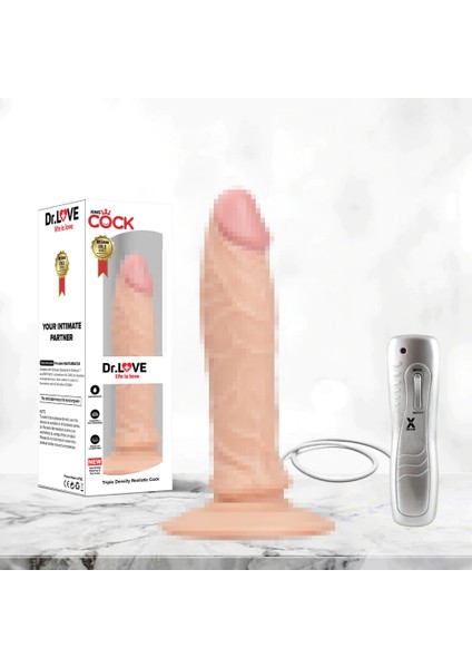 19 cm Titreşimli Ten Rengi Anal+ Dildo+ Vibratör