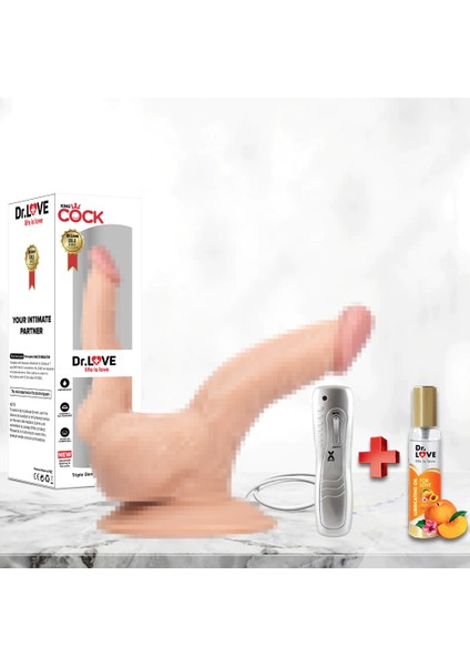 15 cm Titreşimli Ten Rengi Anal + Dildo + Vibratör +Jel