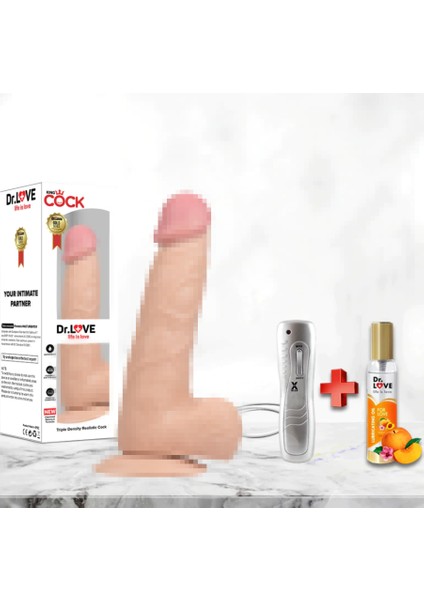 22 cm Titreşimli Ten Rengi Anal + Dildo + Vibratör + Jel