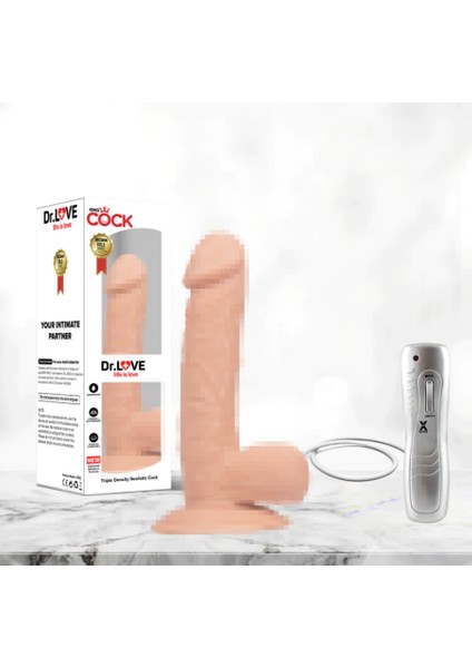 19 cm Titreşimli Ten Rengi Anal Dildo+Vibratör