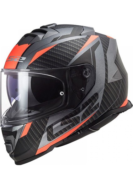 Storm Racer Mat Titanium-Turuncu Kask Kask