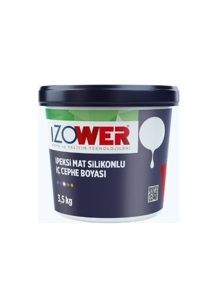 Izower Ipeksi Mat Silikonlu Iç Cephe Boyası ( Silinebilir ) - Andezit 10 ( 3.5kg )