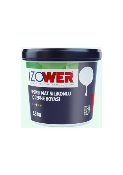 Izower Ipeksi Mat Silikonlu Iç Cephe Boyası ( Silinebilir ) - Nil Yeşili 10 ( 3.5kg )