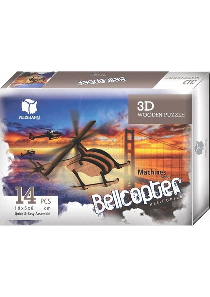 2019116 Bel Helikopteri 3D Puzzle 14 Parça