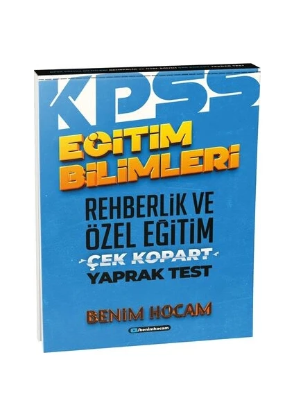 Benim Hocam Yayınları Eğitim Bilimleri Rehberlik ve Özel Eğitim Çek Kopart Yaprak Test