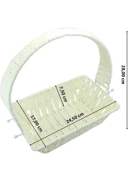 Saplı Dikdörtgen Sepet, 24 cm, Küçük Boy fiyatları