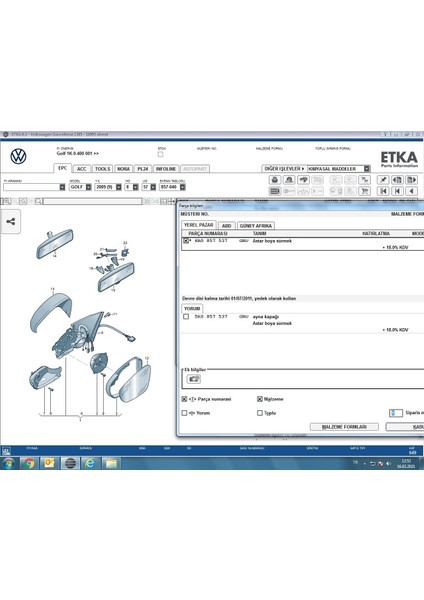 Golf 6 Touran Sağ Ayna Kapağı (Beyaz) 6R0857538 / 5K0857538 fiyatları