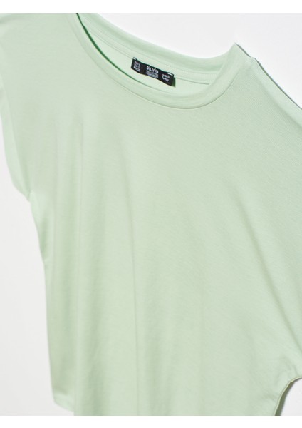 3504 Bisiklet Yaka Penye Bluz-Mint modelleri