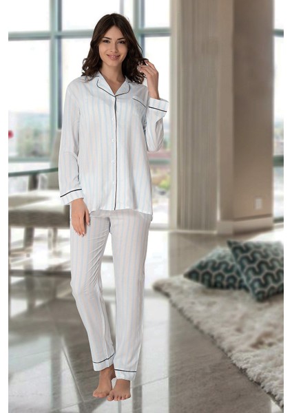 t Önden Düğmeli Pijama Takımı