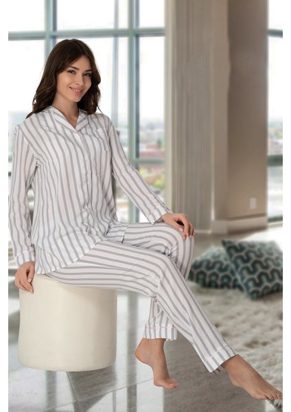 t Önden Düğmeli Pijama Takımı