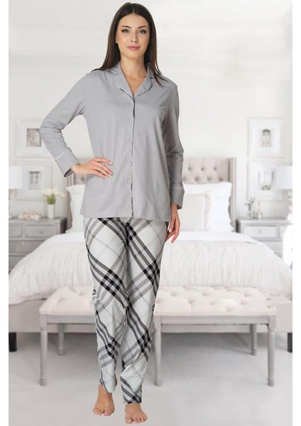 t Önden Düğmeli Lohusa Pijama