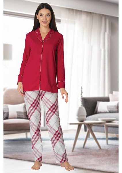 t Önden Düğmeli Lohusa Pijama