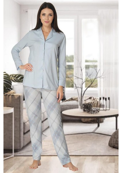 t Önden Düğmeli Lohusa Pijama