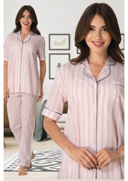 t Önden Düğmeli Lohusa Pijama