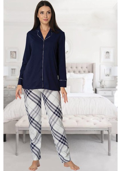 t Önden Düğmeli Lohusa Pijama