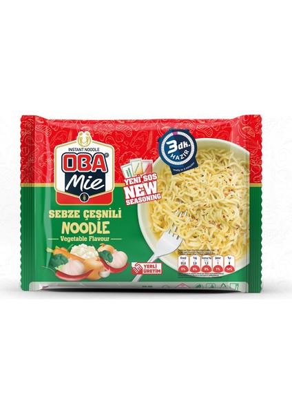 Mie Noodle Hazır Makarna Sebzeli 75 gr x 20 (5 Adet Çaykur Altın Süzen Poşet Bardak Çay)