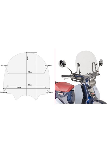 1168A Honda Super Cub C125 (18-21) Rüzgar Siperlik