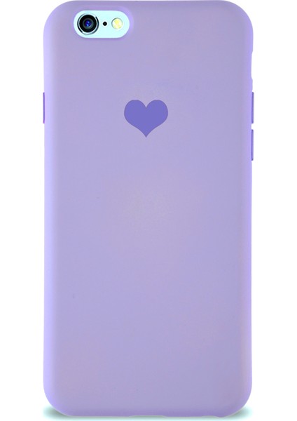 Apple iPhone 6 Silikon Kılıf Altı Kapalı Içi Kadife Lansman Silikon Kılıf Lila