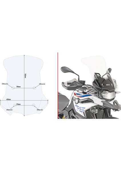 D5127ST Bmw F 750 Gs - F 850 Gs (18-21) Rüzgar Siperlik