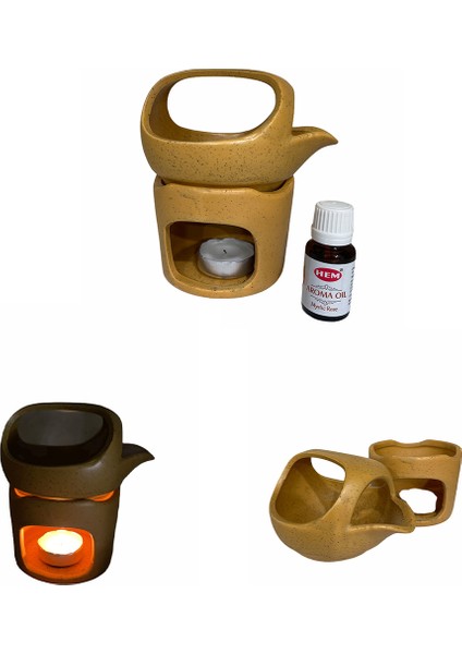 Dekoratif Ibrik Şeklinde Buhurdanlık ve Yağ Seti