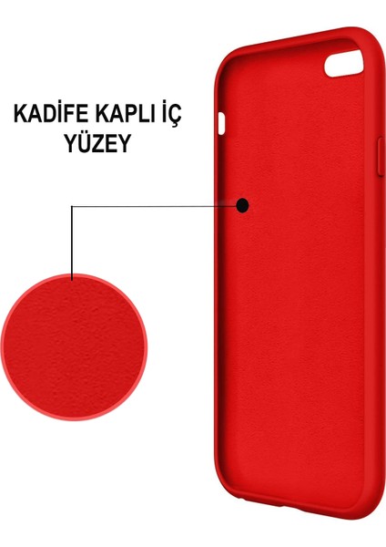 Apple iPhone 6s Plus Silikon Kılıf Altı Kapalı Içi Kadife Lansman Silikon Kılıf Siyah
