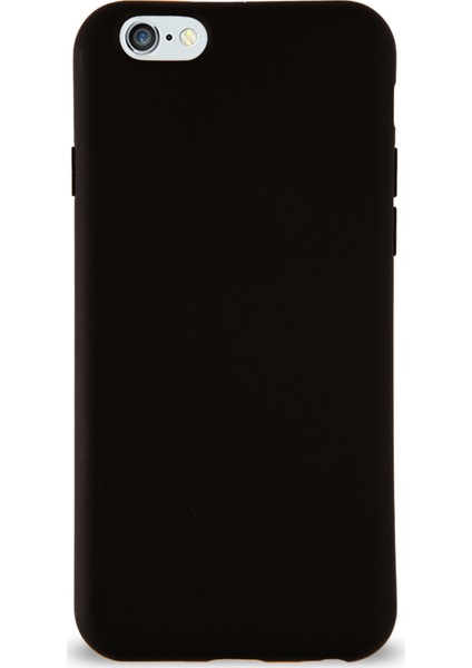 Apple iPhone 6 Kılıf Kalp Logolu Altı Kapalı Içi Kadife Lansman Silikon Kılıf Siyah