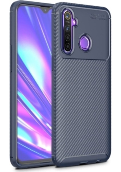 Xiaomi Note 8 Karbon Tasarımlı Kapak Lacivert