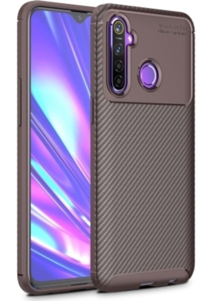 Xiaomi Note 8 Karbon Tasarımlı Kapak Kahverengi