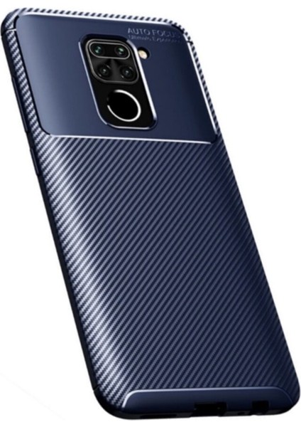 Xiaomi Redmi Note 9 Karbon Tasarımlı Kapak Lacivert
