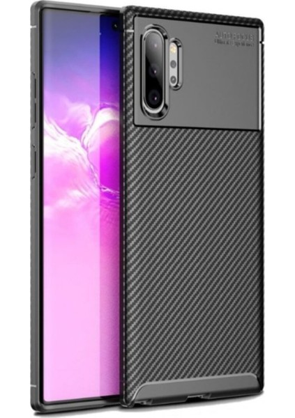 Samsung Galaxy Note 10 Plus Karbon Tasarımlı Kapak Siyah