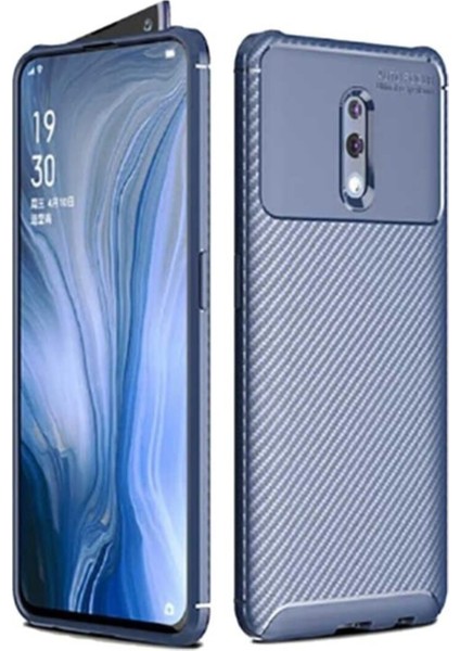 Oppo Reno Karbon Tasarımlı Kapak Kahverengi