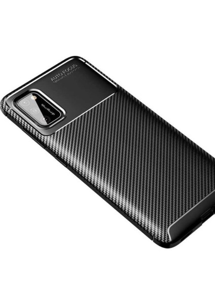 Samsung Galaxy A02S Karbon Tasarımlı Kapak Siyah